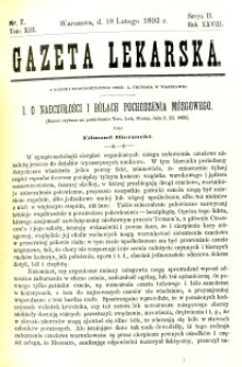 Gazeta Lekarska 1893 R.28, t.13, nr 7