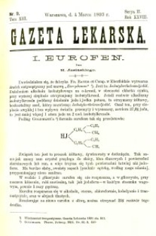 Gazeta Lekarska 1893 R.28, t.13, nr 9