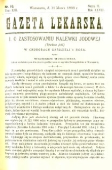Gazeta Lekarska 1893 R.28, t.13, nr 10