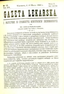 Gazeta Lekarska 1893 R.28, t.13, nr 12