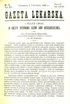 Gazeta Lekarska 1893 R.28, t.13, nr 13