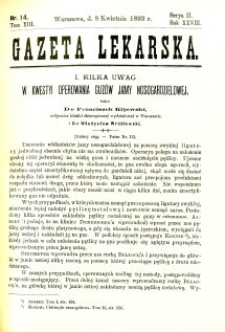 Gazeta Lekarska 1893 R.28, t.13, nr 14