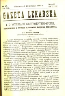 Gazeta Lekarska 1893 R.28, t.13, nr 15