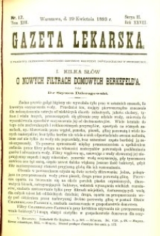 Gazeta Lekarska 1893 R.28, t.13, nr 17