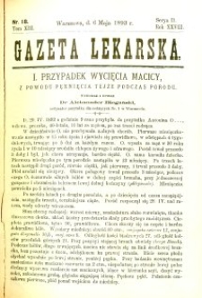 Gazeta Lekarska 1893 R.28, t.13, nr 18