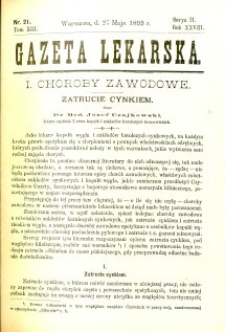 Gazeta Lekarska 1893 R.28, t.13, nr 21