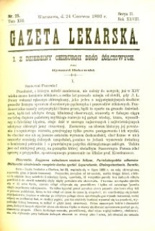 Gazeta Lekarska 1893 R.28, t.13, nr 25