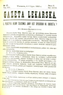 Gazeta Lekarska 1893 R.28, t.13, nr 27
