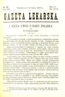 Gazeta Lekarska 1893 R.28, t.13, nr 28
