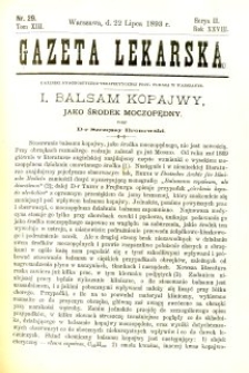 Gazeta Lekarska 1893 R.28, t.13, nr 29