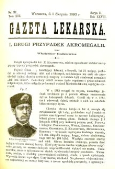 Gazeta Lekarska 1893 R.28, t.13, nr 31