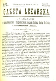 Gazeta Lekarska 1893 R.28, t.13, nr 33