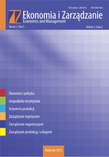 Ekonomia i Zarządzanie : Kwartalnik Wydziału Zarządzania. T. 5 nr 2