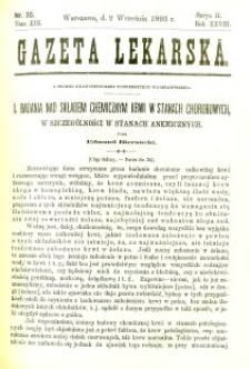 Gazeta Lekarska 1893 R.28, t.13, nr 35
