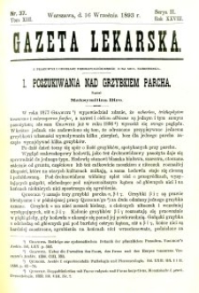 Gazeta Lekarska 1893 R.28, t.13, nr 37