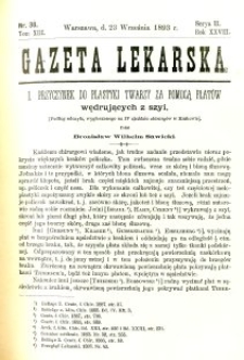 Gazeta Lekarska 1893 R.28, t.13, nr 38