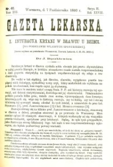 Gazeta Lekarska 1893 R.28, t.13, nr 40