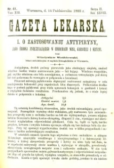Gazeta Lekarska 1893 R.28, t.13, nr 41