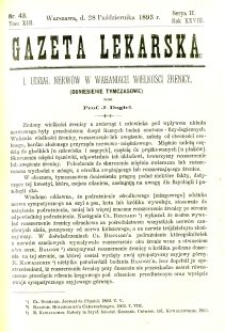 Gazeta Lekarska 1893 R.28, t.13, nr 43