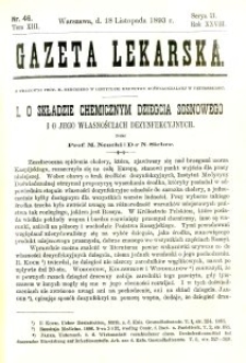 Gazeta Lekarska 1893 R.28, t.13, nr 46