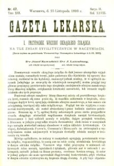 Gazeta Lekarska 1893 R.28, t.13, nr 47