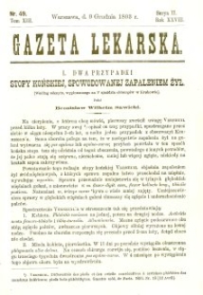 Gazeta Lekarska 1893 R.28, t.13, nr 49