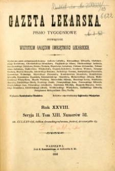 Gazeta Lekarska 1893 R.28 : spis treści tomu XIII