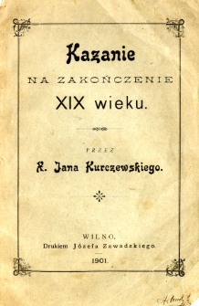 Kazanie na zakończenie XIX wieku