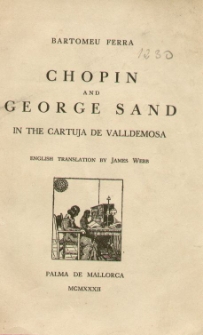 Chopin and Georg Sand in the Cartuja de Valldemosa