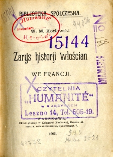 Zarys historji włościan we Francji