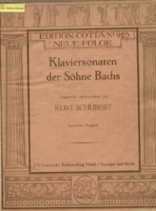 Klaviersonaten der Söhne Bachs
