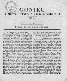Goniec Województwa Augustowskiego 1830, nr 4