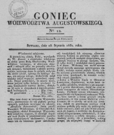 Goniec Województwa Augustowskiego 1831, nr 12