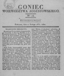 Goniec Wojew&oacute;dztwa Augustowskiego 1831, nr 14