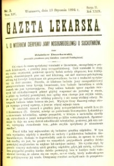 Gazeta Lekarska 1894 R.29, t.14, nr 2