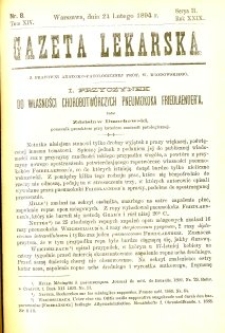 Gazeta Lekarska 1894 R.29, t.14, nr 8