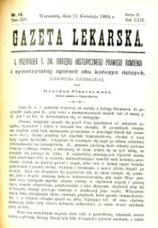 Gazeta Lekarska 1894 R.29, t.14, nr 16