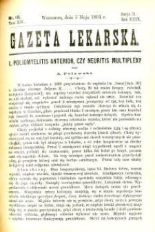 Gazeta Lekarska 1894 R.29, t.14, nr 18
