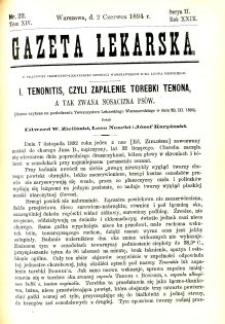 Gazeta Lekarska 1894 R.29, t.14, nr 22