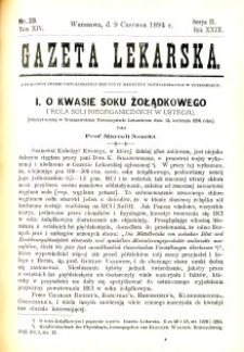 Gazeta Lekarska 1894 R.29, t.14, nr 23