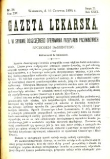 Gazeta Lekarska 1894 R.29, t.14, nr 24