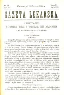 Gazeta Lekarska 1894 R.29, t.14, nr 25