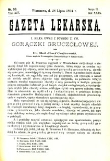 Gazeta Lekarska 1894 R.29, t.14, nr 30