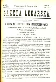 Gazeta Lekarska 1894 R.29, t.14, nr 33