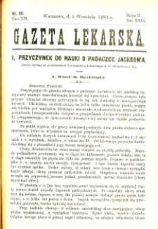 Gazeta Lekarska 1894 R.29, t.14, nr 35