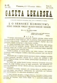 Gazeta Lekarska 1894 R.29, t.14, nr 36
