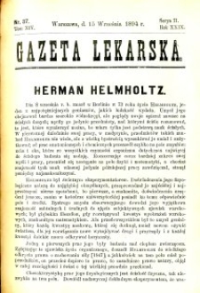 Gazeta Lekarska 1894 R.29, t.14, nr 37