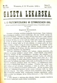 Gazeta Lekarska 1894 R.29, t.14, nr 38