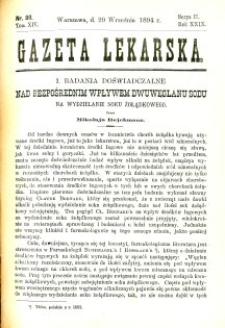 Gazeta Lekarska 1894 R.29, t.14, nr 39