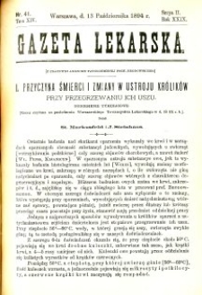 Gazeta Lekarska 1894 R.29, t.14, nr 41
